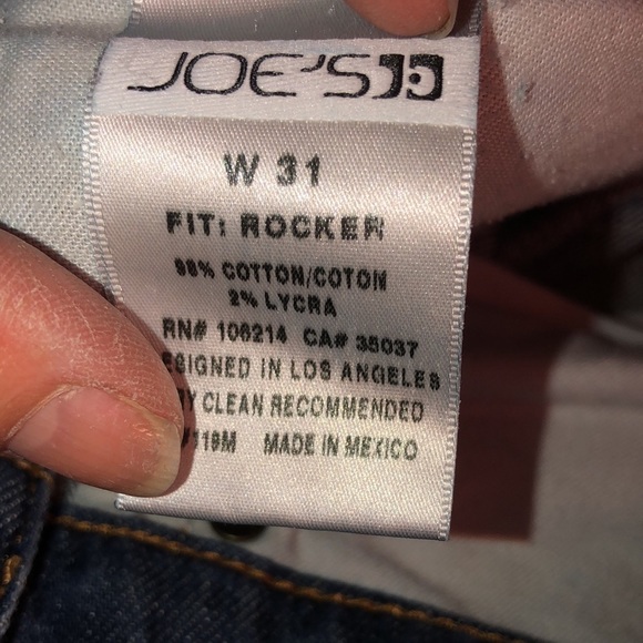 Joe’s Jeans size 31 blue jeans “The ROCKER”straight leg ankle slightly cropped - Picture 8 of 12